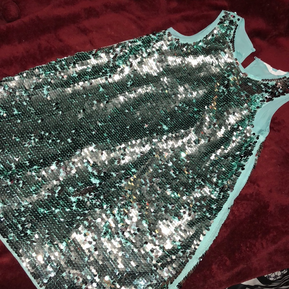Glitter blue-green dress